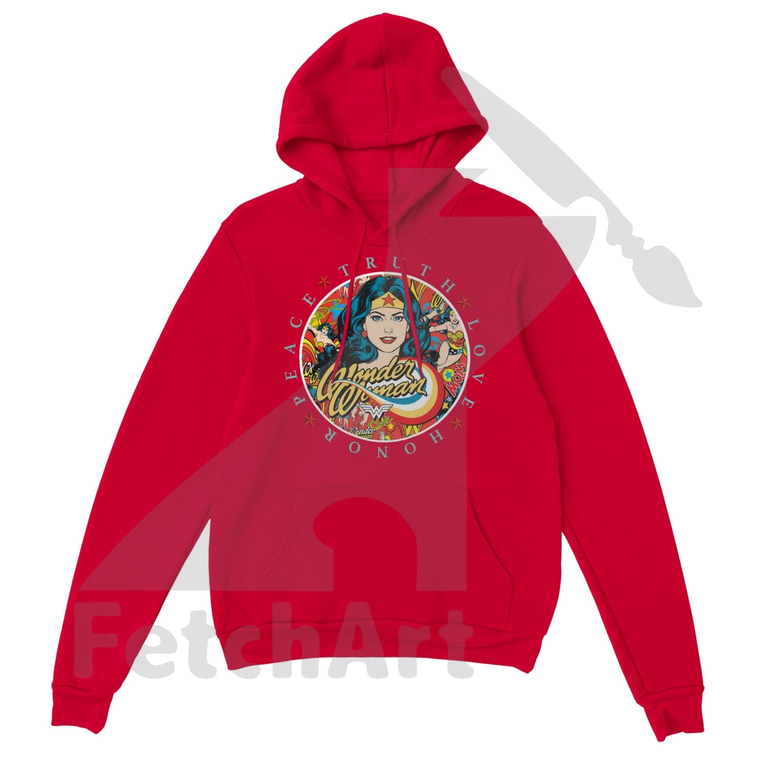 Wonder Woman Print Classic Unisex Pullover Hoodie - Fetch Art