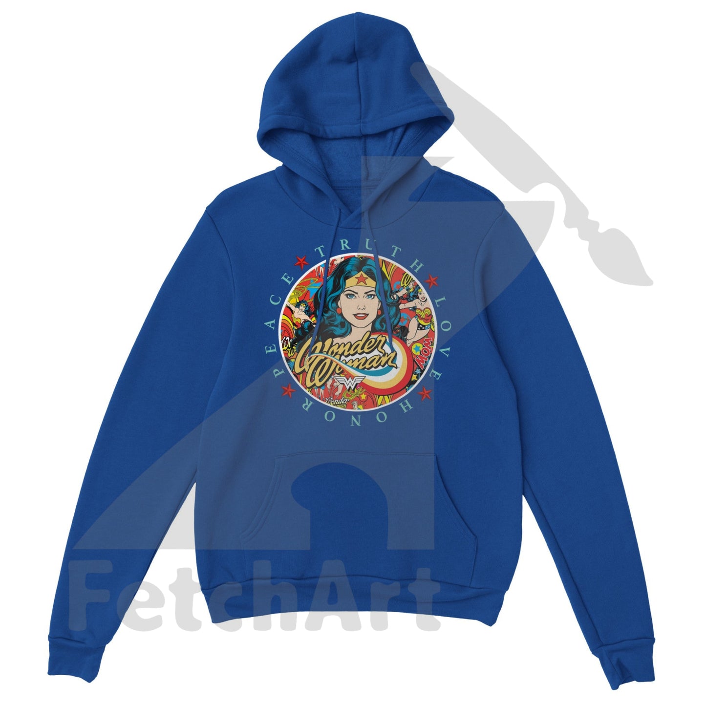 Wonder Woman Print Classic Unisex Pullover Hoodie - Fetch Art