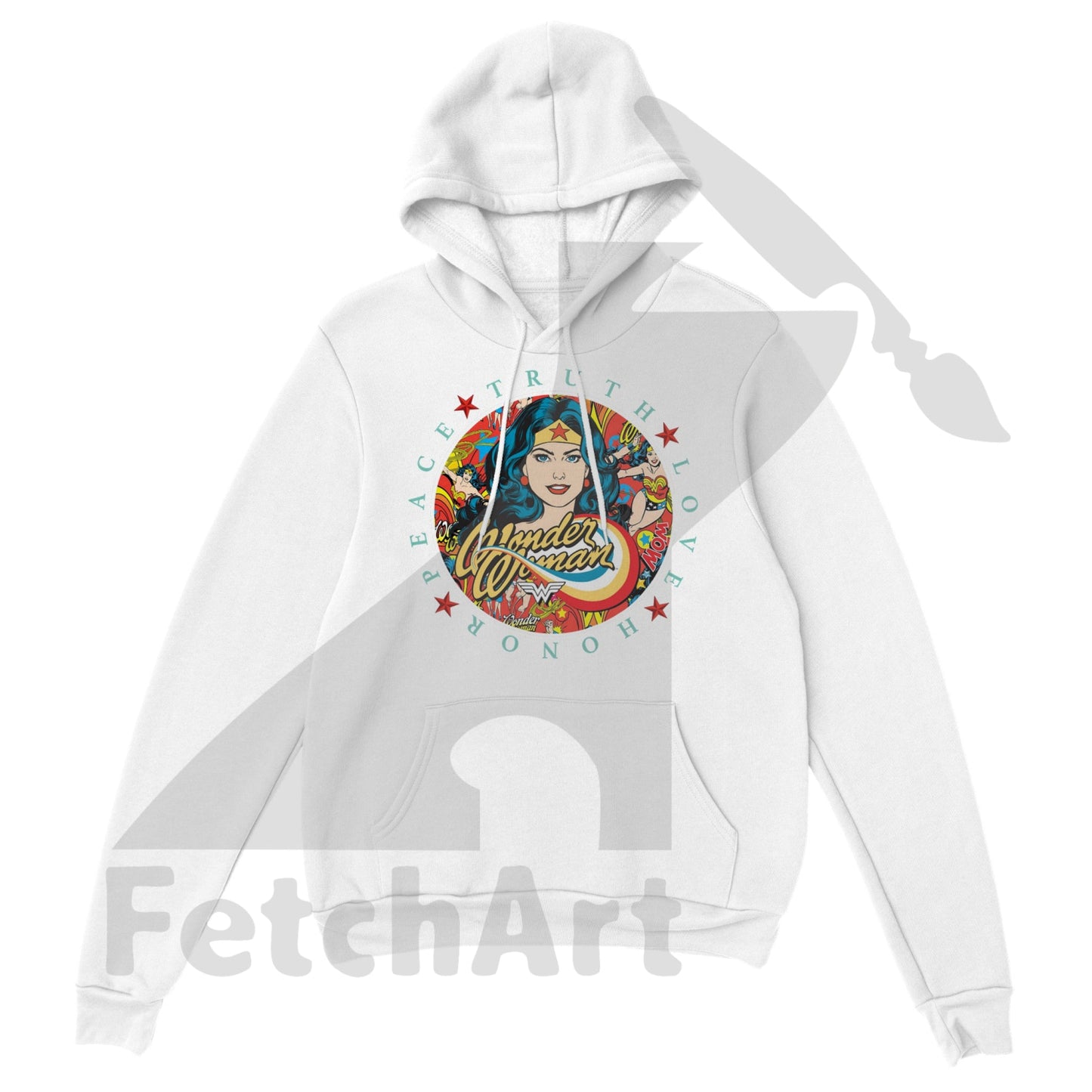 Wonder Woman Print Classic Unisex Pullover Hoodie - Fetch Art